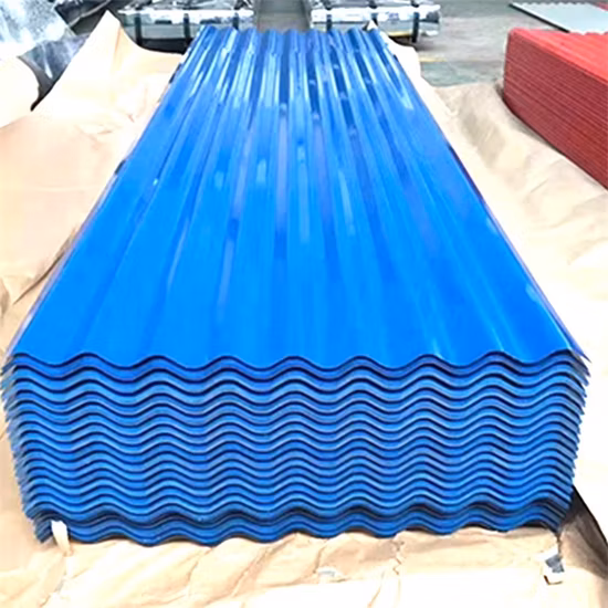 RAL 色亜鉛メッキ鋼板屋根シート 4x8ft 建築材料幅 26-36 インチ PPGI 色コーティングされた波形屋根シート